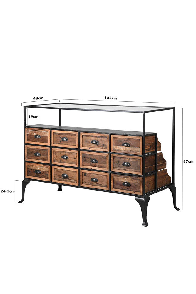 Haberdashery 12 Drawer Shop Counter With Glass Top - Image 13