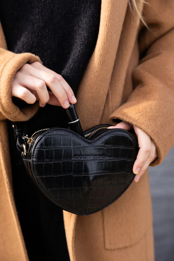 Heart Shaped Croc-Effect Cross Body Bag - Image 4