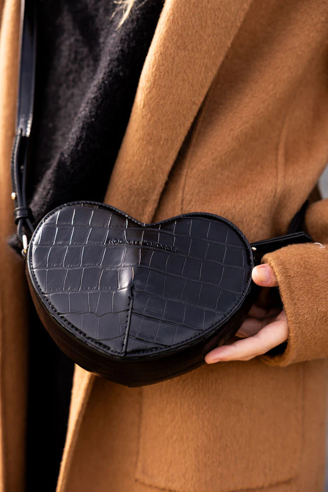 Heart Shaped Croc-Effect Cross Body Bag - Image 7