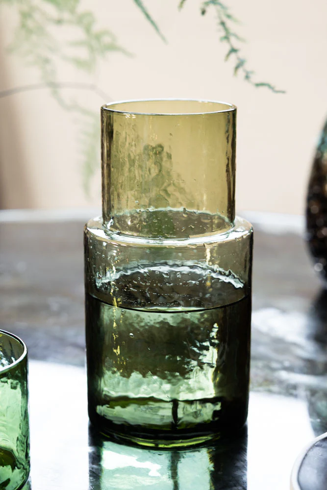 HKLIVING Olive Green Organic Glass Carafe