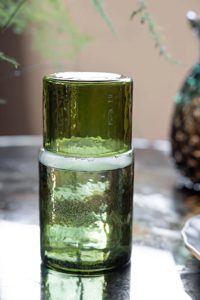 HKLIVING Olive Green Organic Glass Carafe - Image 2