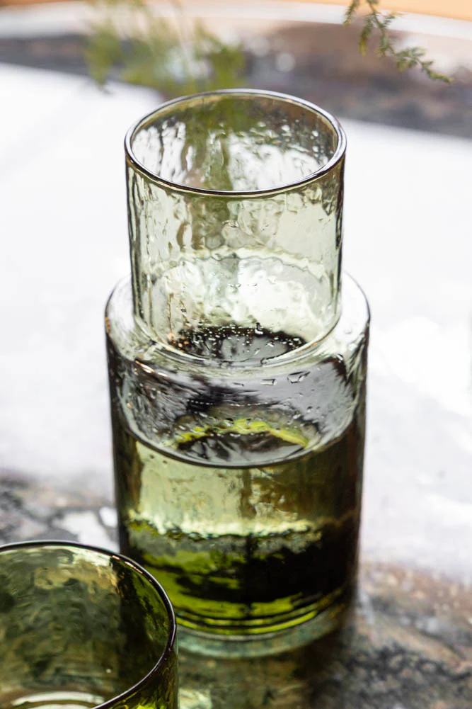 HKLIVING Olive Green Organic Glass Carafe - Image 3