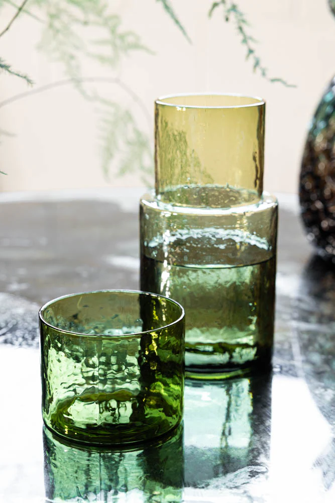 HKLIVING Olive Green Organic Glass Carafe - Image 4