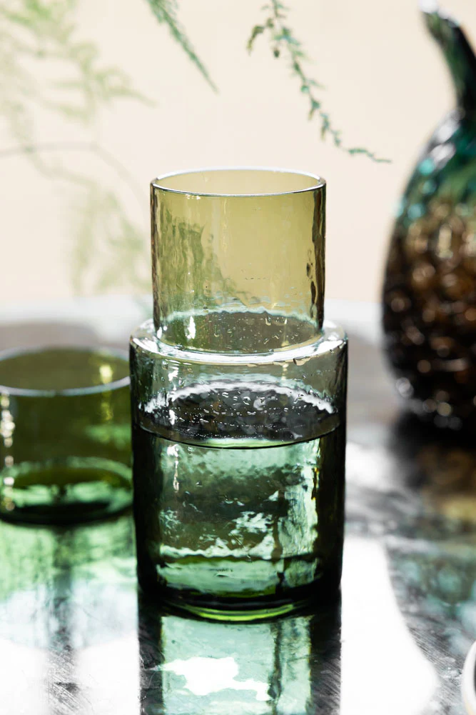 HKLIVING Olive Green Organic Glass Carafe - Image 5