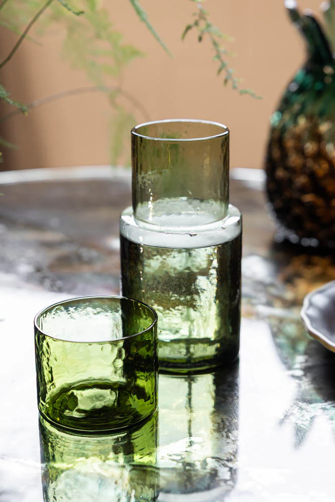 HKLIVING Olive Green Organic Glass Carafe - Image 6