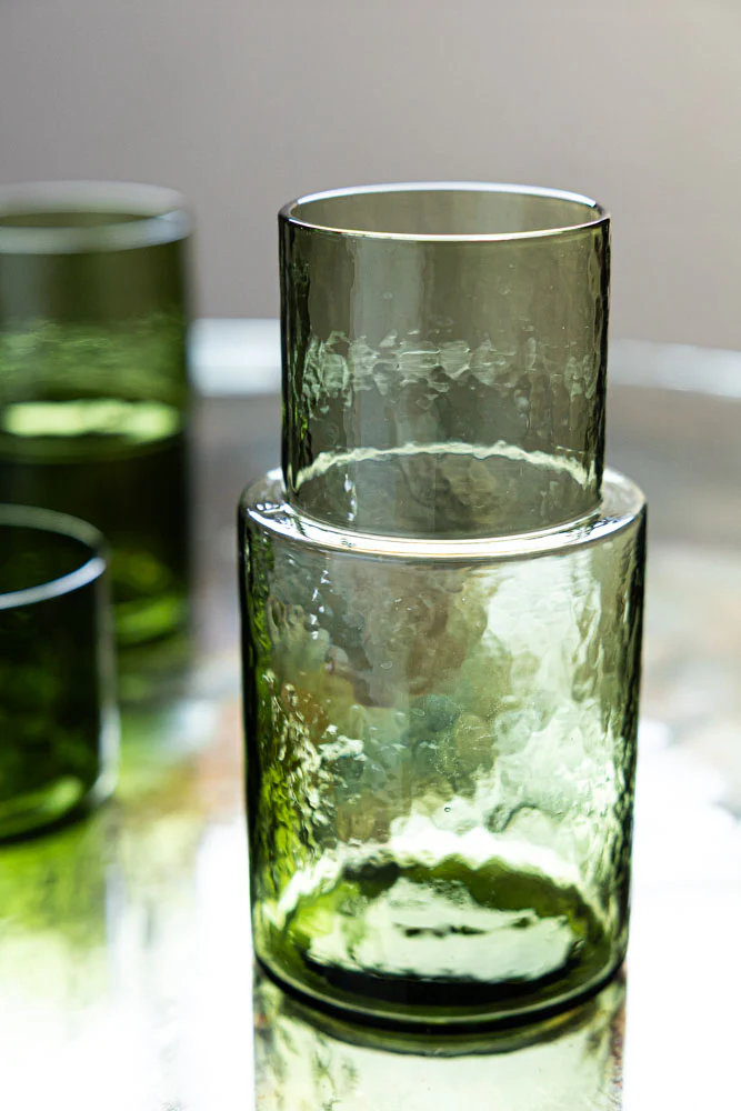 HKLIVING Olive Green Organic Glass Carafe - Image 7