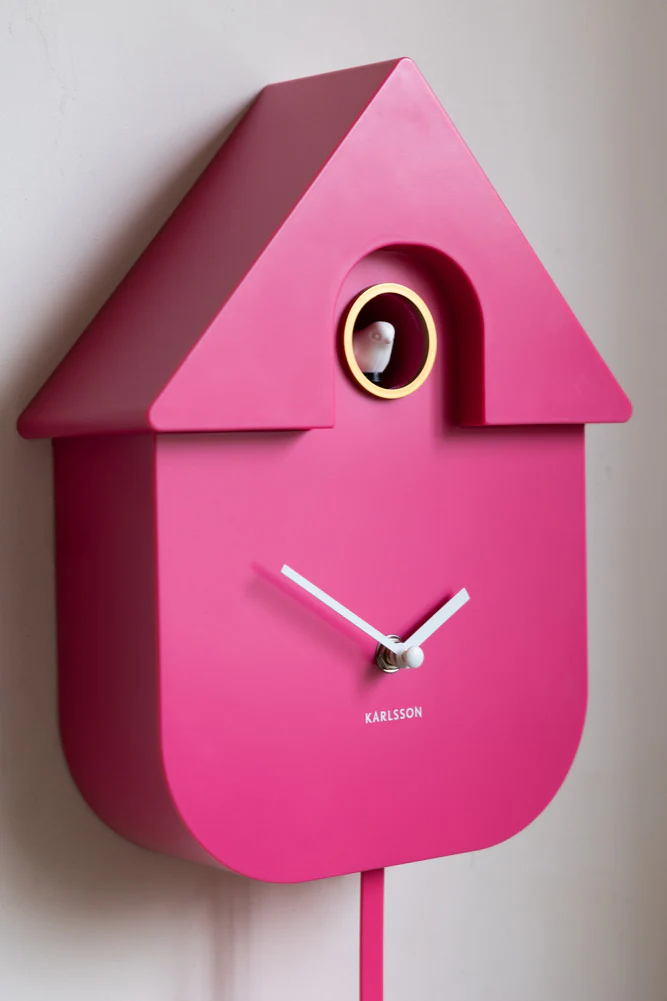 Hot Pink Modern Cuckoo Wall Clock - Image 4