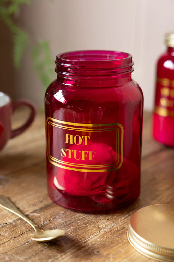 Hot Stuff Hot Pink Glass Storage Jar - Image 3