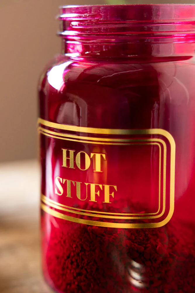 Hot Stuff Hot Pink Glass Storage Jar - Image 4