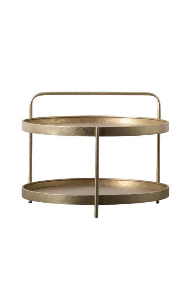 Industrial Style Two-Tier Coffee Table Gold - Image 5