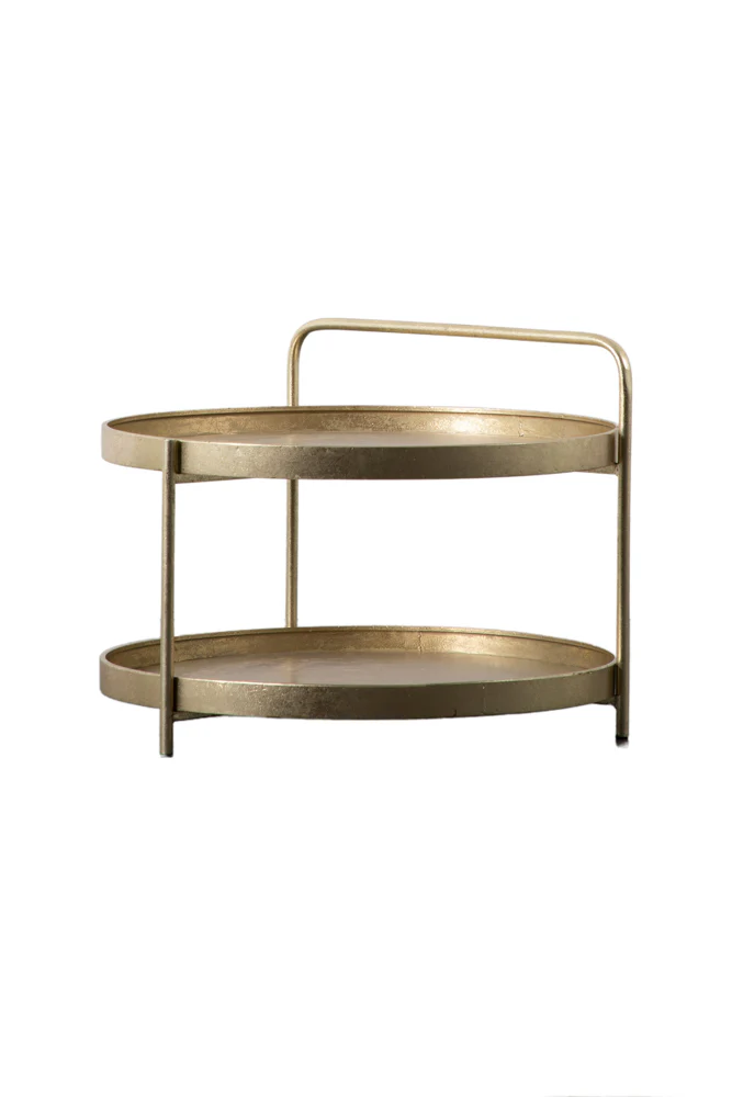 Industrial Style Two-Tier Coffee Table Gold - Image 7
