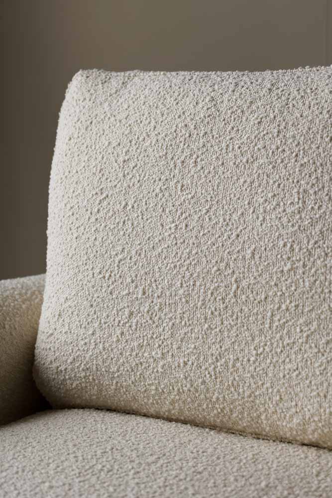 Ivory Boucle Fabric Curved Arm Armchair - Image 3