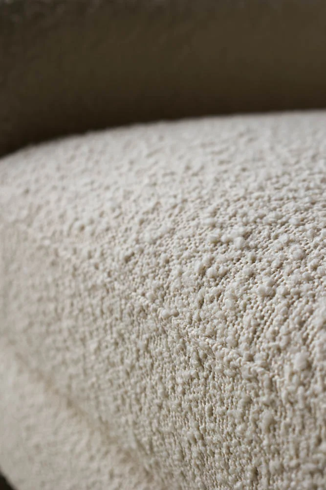 Ivory Boucle Fabric Curved Arm Armchair - Image 5