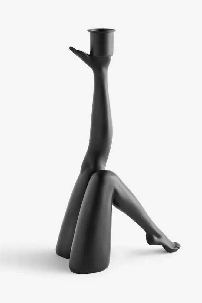 Kicking Leg Candle Holder In Black - Image 4