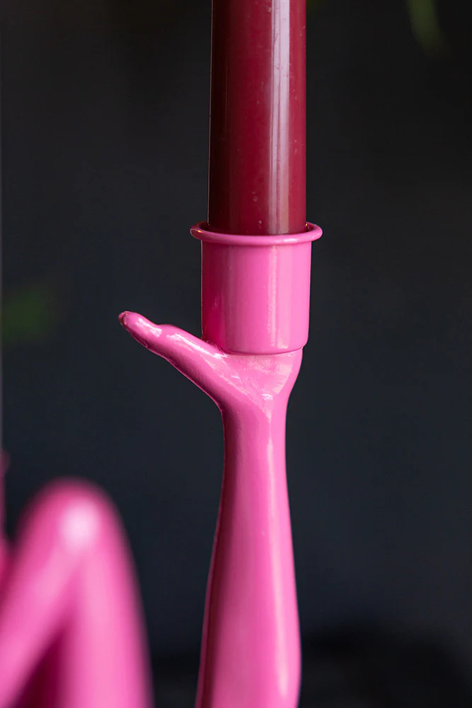 Kicking Leg Candle Holder In Hot Pink - Image 4