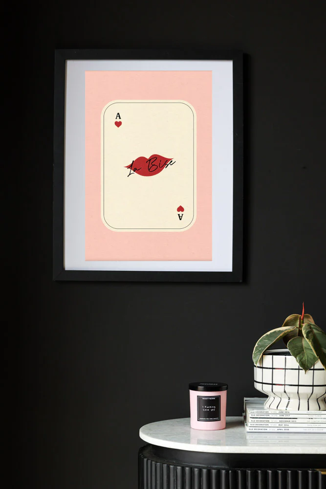 Kiss Playing Card Art Print - Image 4