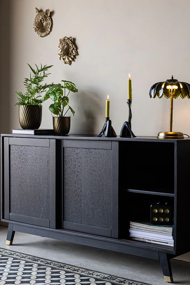Large Black Leopard Print Sideboard - Image 2