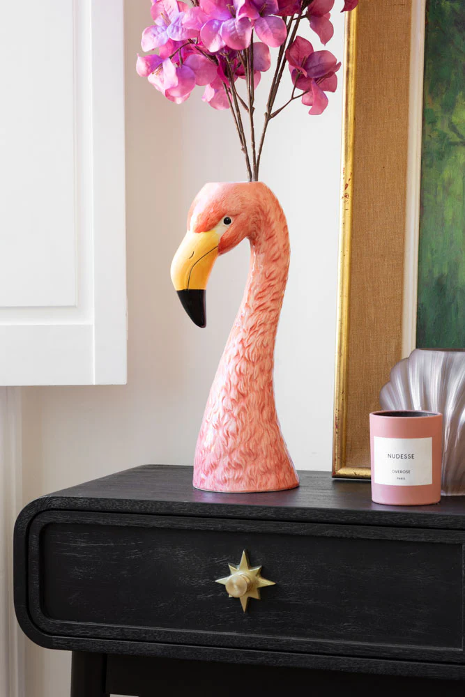 Large Blush Pink Flamingo Head Vase - Image 2