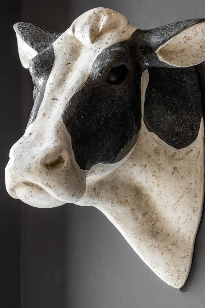 Large Faux Cow Head Wall Art - Image 2
