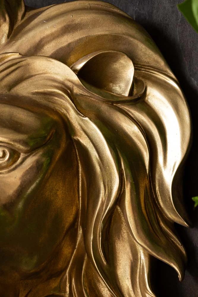 Large Gold Lion Head Wall Art - Image 5