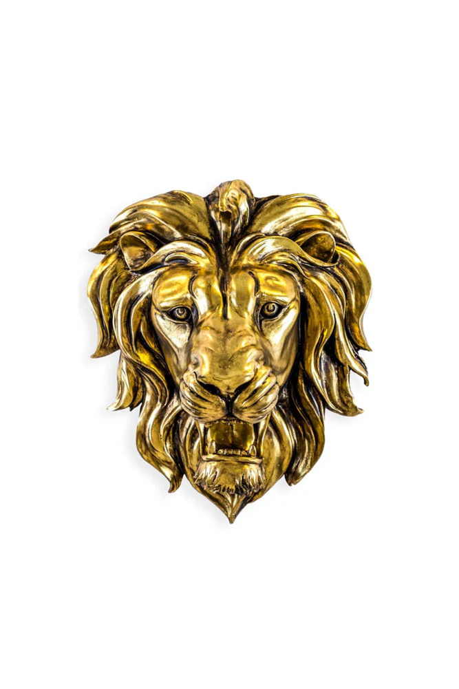 Large Gold Lion Head Wall Art - Image 8