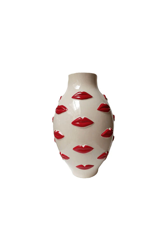 Large Red Kiss Me Lips Flower Vase - Image 8