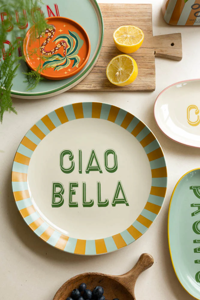 Large White Ciao Bella Plate - Image 2