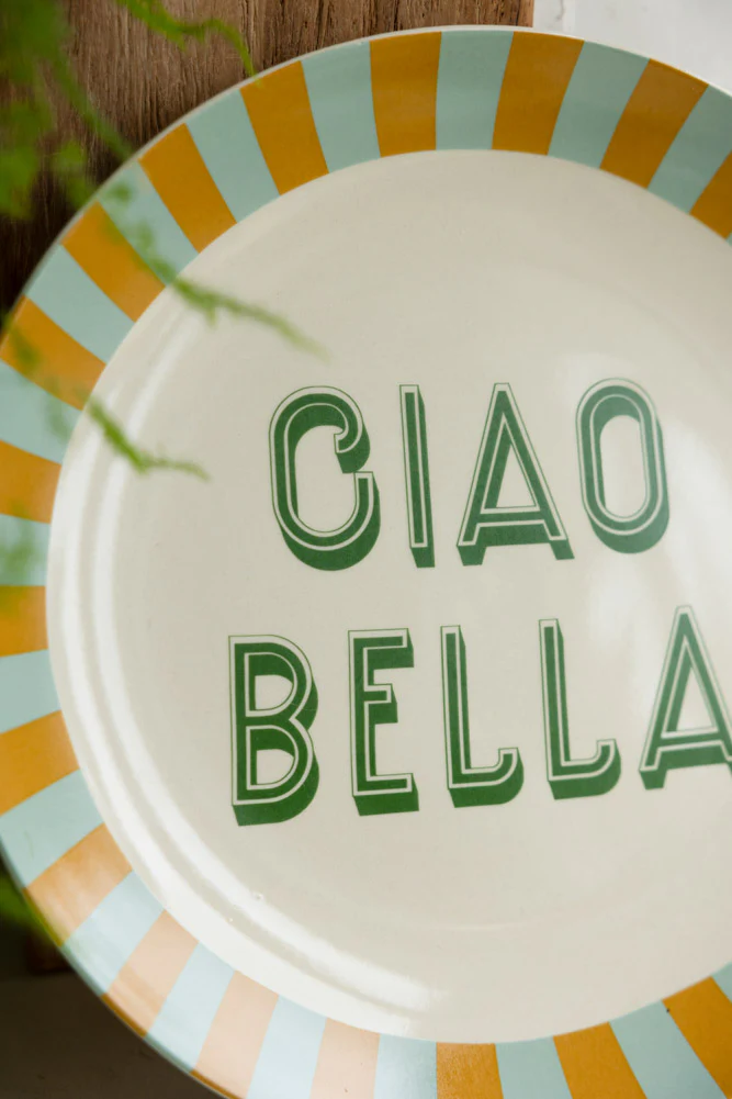 Large White Ciao Bella Plate - Image 3