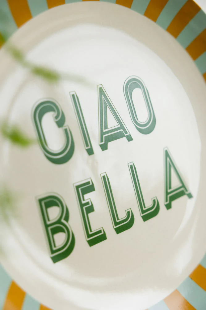 Large White Ciao Bella Plate - Image 4