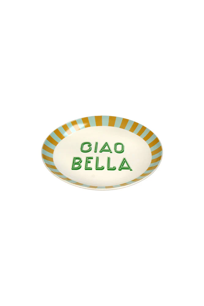 Large White Ciao Bella Plate - Image 6