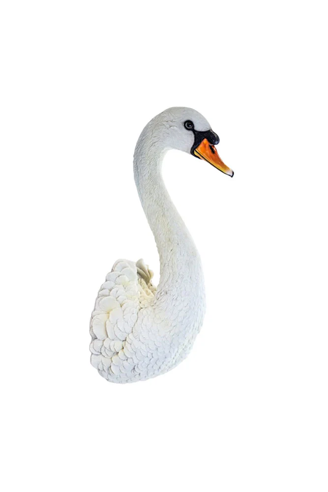 Large White Faux Swan Head Wall Art - Image 10