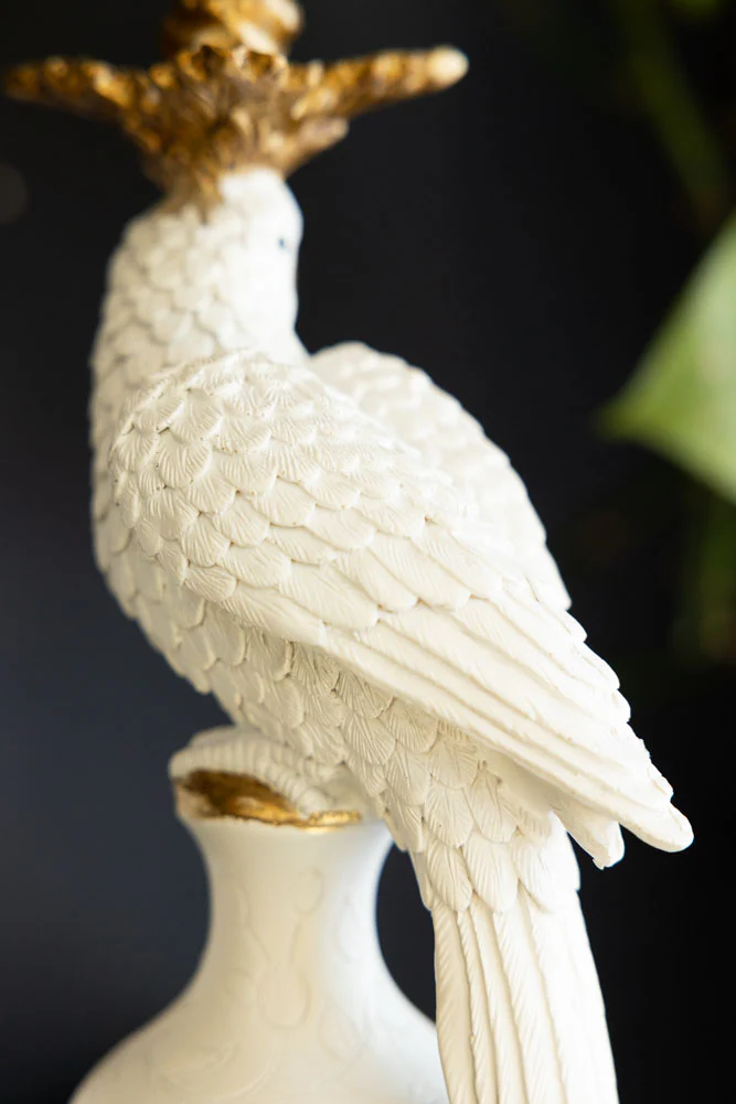 Large White Ornate Parrot Candlestick Holder - Image 6