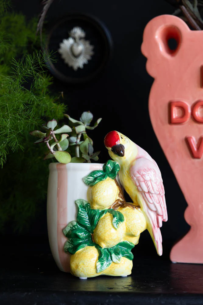 Lemon & Parrot Pink Stripe Indoor Planter - Image 2
