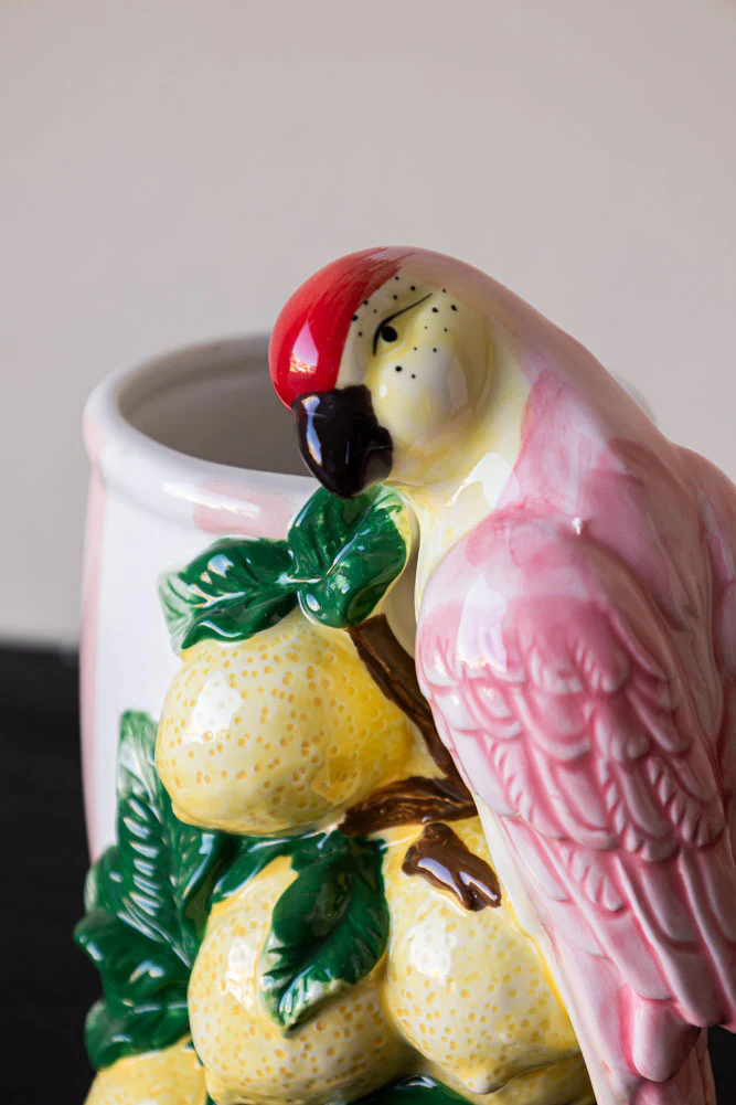 Lemon & Parrot Pink Stripe Indoor Planter - Image 3