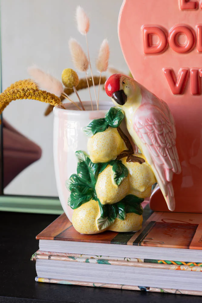 Lemon & Parrot Pink Stripe Indoor Planter - Image 4