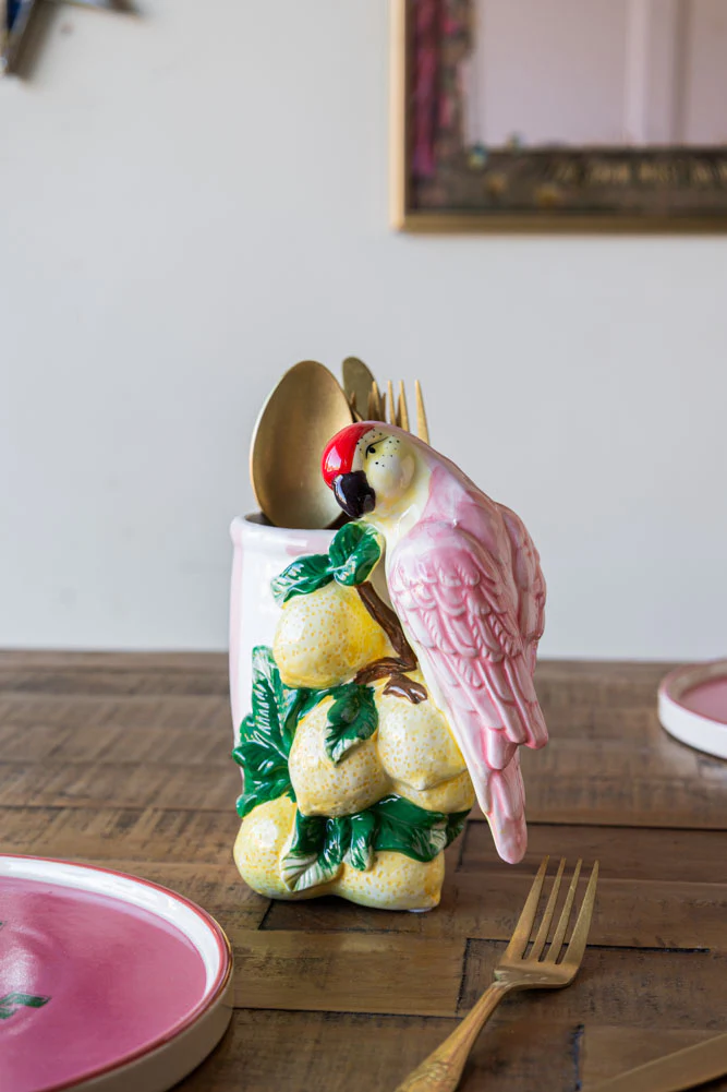 Lemon & Parrot Pink Stripe Indoor Planter - Image 6