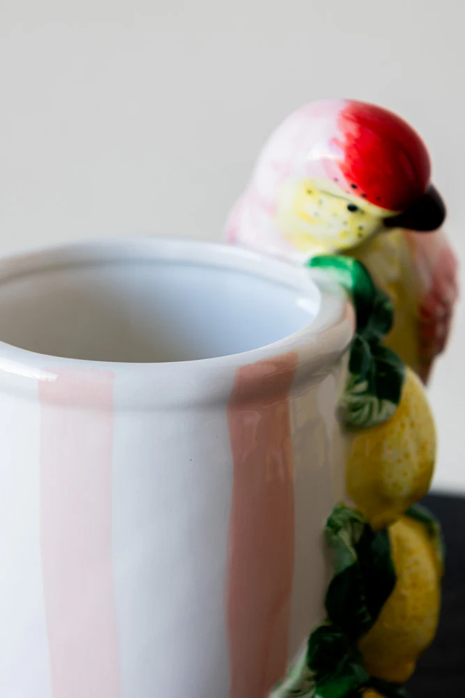 Lemon & Parrot Pink Stripe Indoor Planter - Image 8