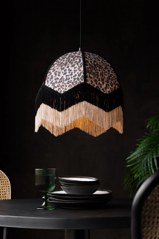 Leopard Love Print Double Tassel Edge Ceiling Light - Image 3