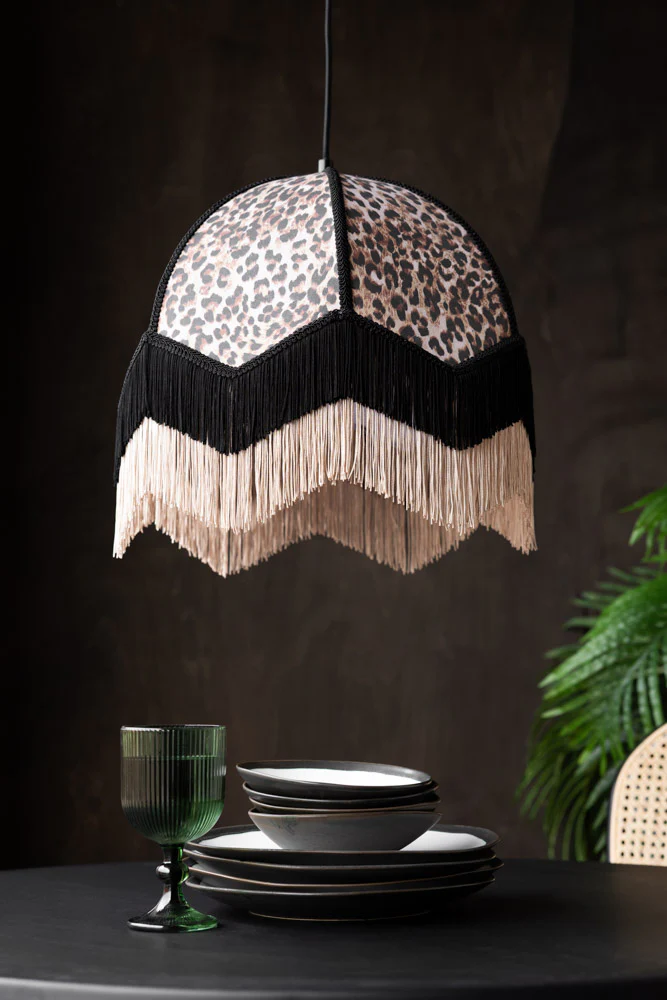 Leopard Love Print Double Tassel Edge Ceiling Light - Image 4