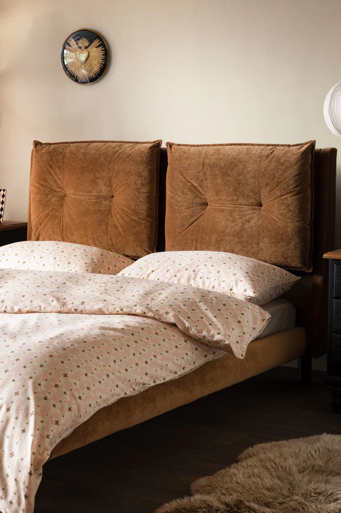 Lounge Lover Bed in Luxe Needlecord Velvet - Antique Bronze - Available In 3 Sizes