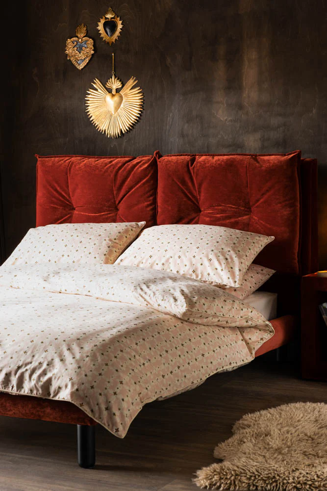 Lounge Lover Bed in Luxe Needlecord Velvet - Burnt Orange - Available In 3 Sizes
