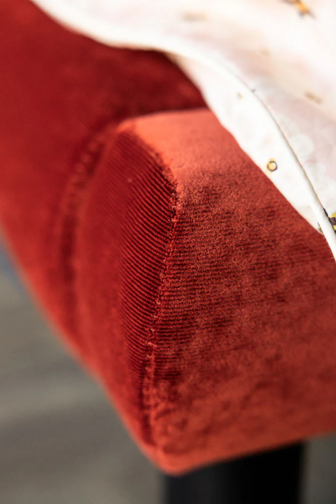 Lounge Lover Bed in Luxe Needlecord Velvet - Burnt Orange - Available In 3 Sizes - Image 3
