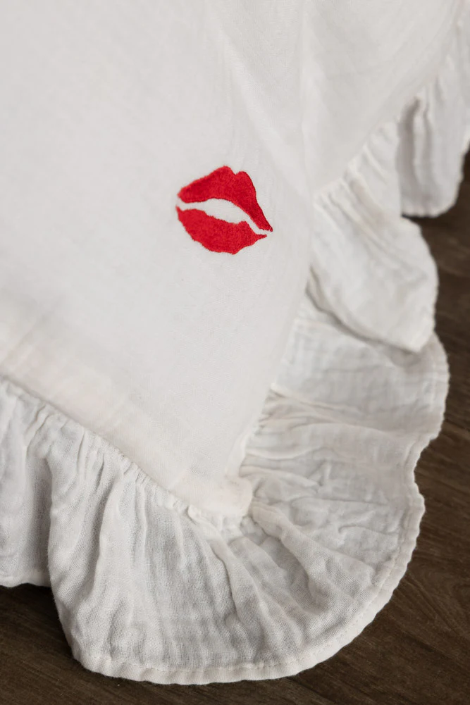 Love Note White Ruffled Bedding Set - Available In 4 Sizes - Image 4