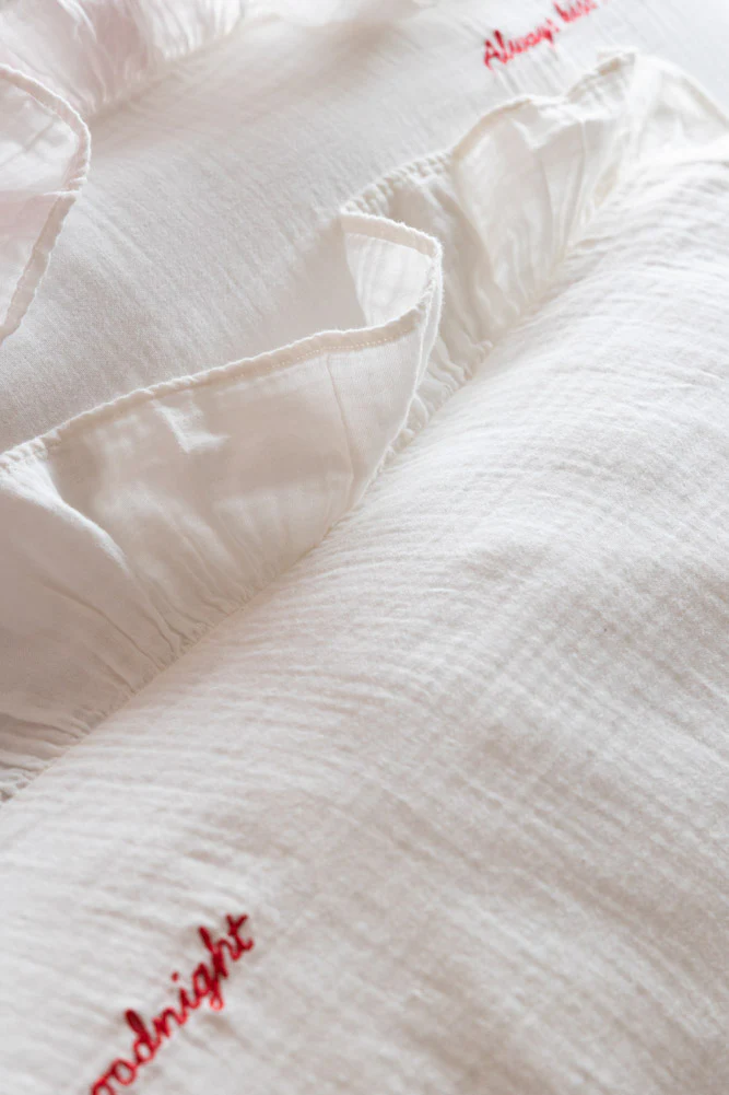 Love Note White Ruffled Bedding Set - Available In 4 Sizes - Image 7