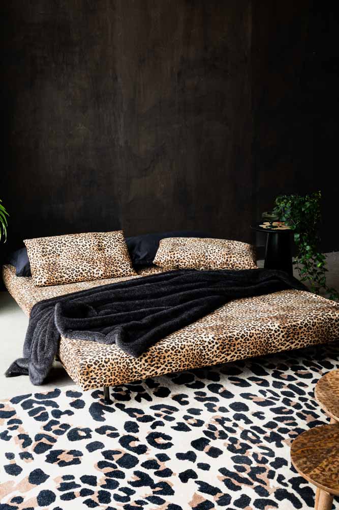 Mabel Large 2 Seater Sofa Bed in Leopard Love Velvet - Image 2