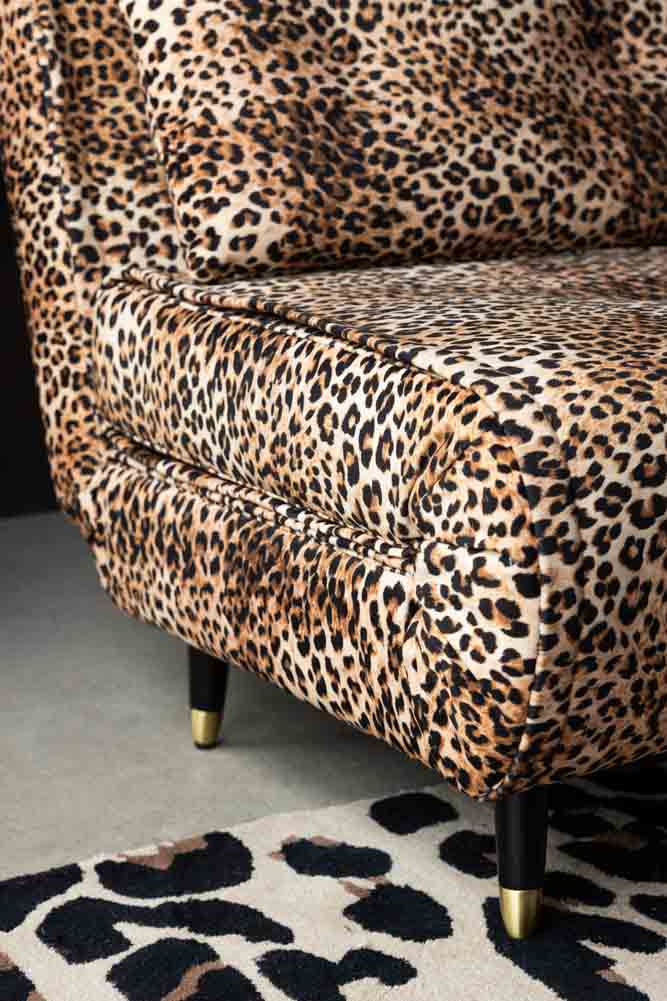 Mabel Large 2 Seater Sofa Bed in Leopard Love Velvet - Image 3