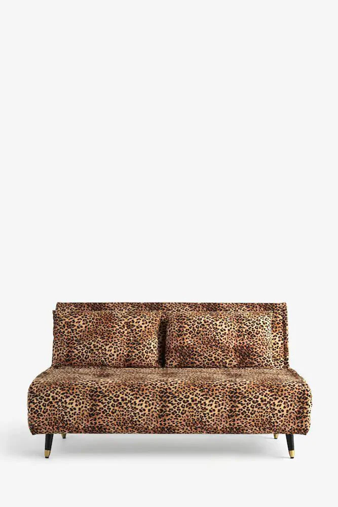 Mabel Large 2 Seater Sofa Bed in Leopard Love Velvet - Image 5