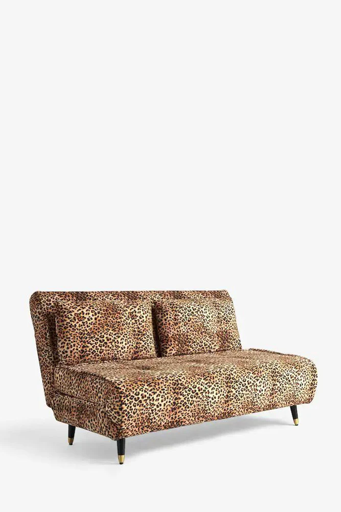 Mabel Large 2 Seater Sofa Bed in Leopard Love Velvet - Image 6