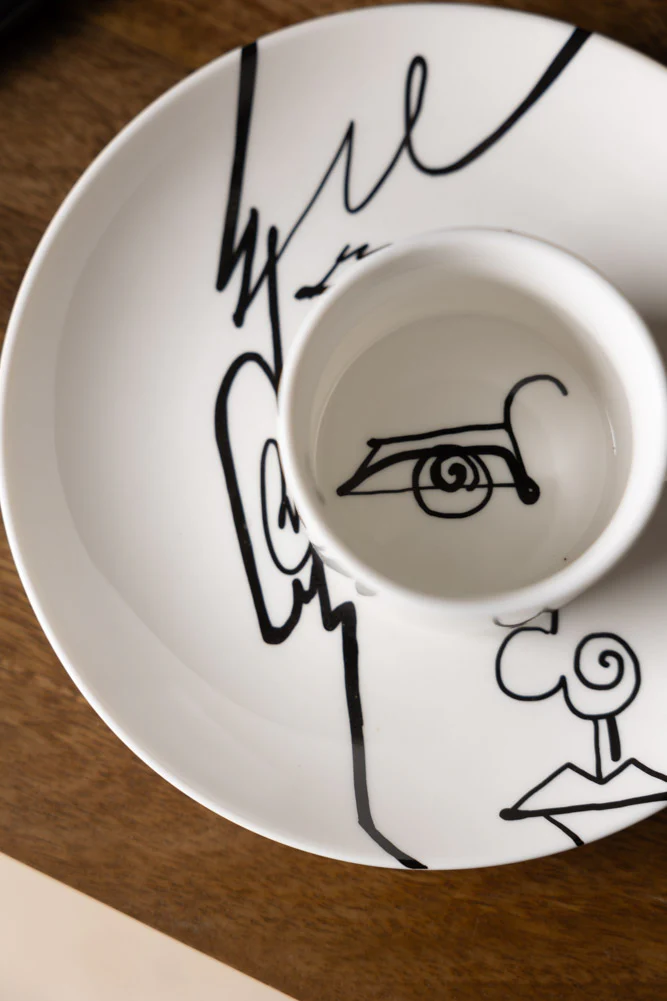 Male Face Coffee Cup & Saucer - Image 5