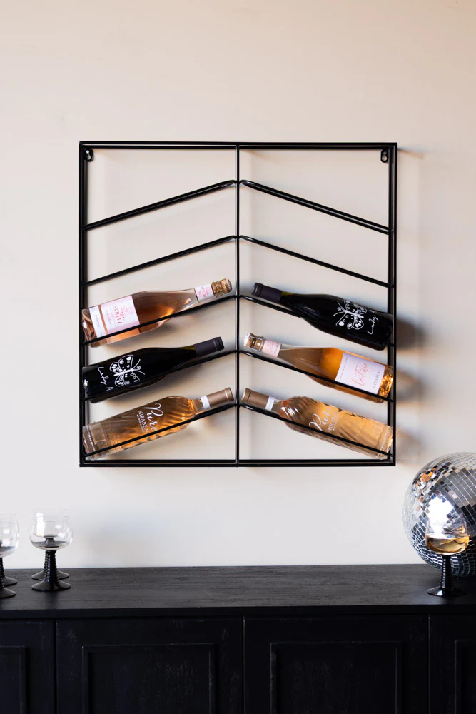 Matte Black Metal Wine Rack - Image 2